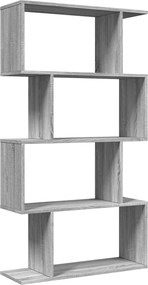 vidaXL Bibliotecă/separator 4 niveluri sonoma gri 70x24x129cm lemn