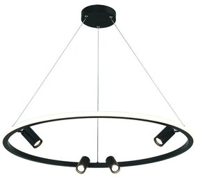 Lustra LED dimabila design modern Rings D-79cm negru