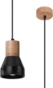 Sollux Lighting Qubic lampă suspendată 1x60 W negru-lemn SL.0963