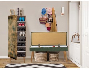 Mobilier pentru hol Feliz 501 (Stejar sonoma + Verde). 1089408