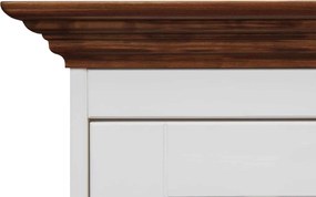 Comodă lemn masiv nuc Linea Alb-, 130 × 45 × 85 cm