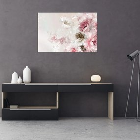 Tablou - Pictura flori roz (90x60 cm)