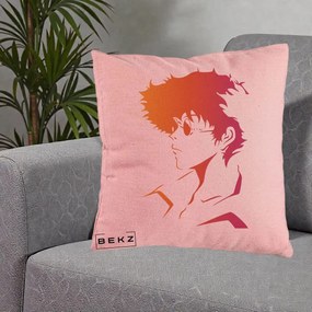 Perna Decorativa Cowboy Bebop Spike Silueta Gradient, 40x40 cm, Roz, Husa Detasabila, Perna Inclusa, BEKZ®