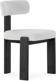 Scaune de dining negre/gri-deschis 2 buc. tapițate Nadia – MOME