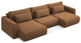 Colțar teracotă extensibil/cu spațiu de depozitare (în formă de "U") Kapua – Makamii