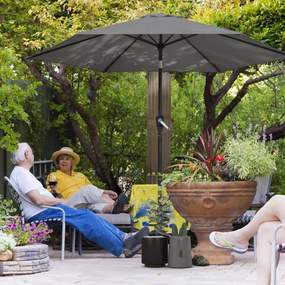 Outsunny Umbrelă 270 cm articulată pentru balcon cu manivelă UV 50+ Umbrelă de grădină Gri închis | Aosom Romania