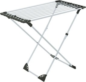 Uscător de rufe pliabil Kinghoff KH 2042, 20 m, până la 20 kg, lungime reglabilă, capete antiderapante, alb/negru