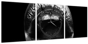 Tablou - Buze lucioase (cu ceas) (90x30 cm)