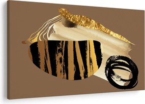 Tablou - Abstracție maro auriu N⁰2 (90x60 cm)