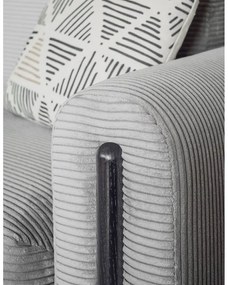 Canapea gri deschis extensibilă/cu spațiu de depozitare cu tapițerie din catifea reiată 244 cm Arcadova – ELTAP