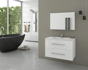 Dulap cu oglinda suspendat Drop Torino alb 1 usa 73 cm