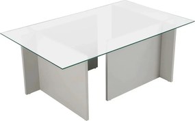Masuta cafea VETRINO, gri/transparent, sticla/PAL, 105x65x40 cm