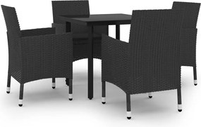 vidaXL Set mobilier de grădină cu perne 5 piese poliratan & sticlă