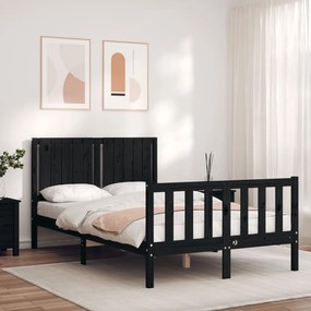 3192945 vidaXL Cadru de pat cu tăblie, negru, 120x200 cm, lemn masiv