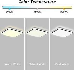Brilagi - Plafonieră LED SMART dimmabilă, 36W, 230V, 53 x 53 cm, Wi-Fi Tuya + telecomandă