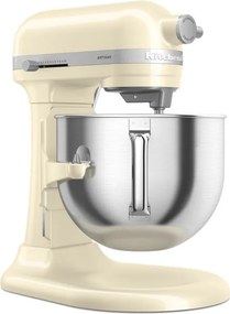 Mixer planetar KitchenAid Artisan 5KSM70SHXEAC Almond cream, 375 W, 6,6 l, 11 viteze, 67 de puncte de contact, Ridicare bol, Viteză speciala „Fold”, Flex Edge, Crem