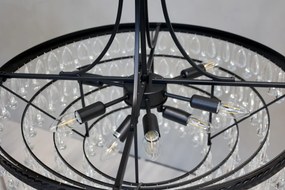 Candelabru din sticlă, cu piese în formă de picătură, 9 surse de lumină, "Versailles"