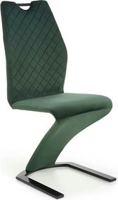 Scaun K442, verde inchis/negru, stofa catifelata/metal, 46x61x102 cm