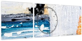 Tablou - Atingeri abstracte (cu ceas) (90x30 cm)