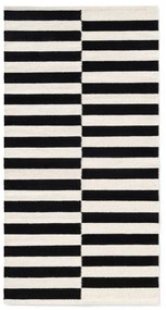 Covor negru-alb reversibil/țesut manual din lână 80x150 cm Donna – Hanse Home