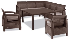 Set de mobilier de grădină Corfu Fiesta III cu masă melodică maro