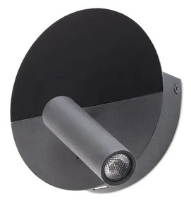 Aplica cu reader LED directionabil stil minimalist DUAS USB C negru