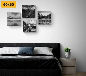 Set tablouri peisaje montane fermecătoare în design alb-negru