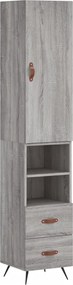 vidaXL Dulap înalt, gri sonoma, 34,5x34x180 cm, lemn prelucrat
