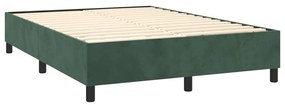 Cadru de pat box spring, verde inchis, 140x190 cm, catifea Verde inchis, 35 cm, 140 x 190 cm