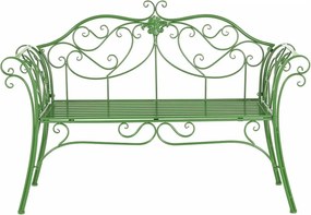 Banca gradina ETELIA, verde, metal, 131x49x89 cm