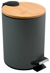 Coș de gunoi gri închis cu pedală din oțel 5 l Adonis – Spirella