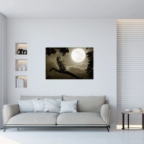 Tablou - Bufniță de noapte, auriu (90x60 cm)