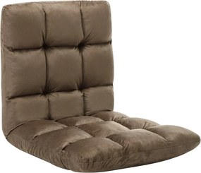 vidaXL Scaun de podea pliabil, gri taupe, microfibră