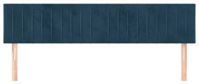 Tablii de pat, 2 buc, albastru inchis, 90x5x78 88 cm, catifea 2, Albastru inchis, 180 x 5 x 78 88 cm