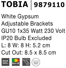 Spot din ghips incastrabil tavan fals TOBIA NVL-9879110
