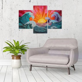 Tablou - Mozaic de valuri (90x60 cm)