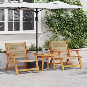vidaXL Scaune de Grădină cu Masă 3 pcs Bej 45 x 45 x 40 cm