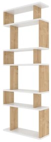 Bibliotecă BATES 160x60 cm alb/stejar