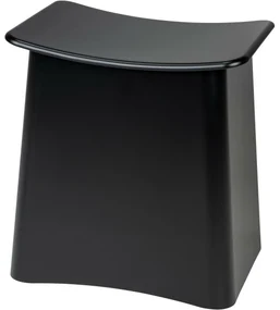 Wenko Scaun de baie cu spațiu pentru rufe Wing,negru, 45 × 33 × 48 cm
