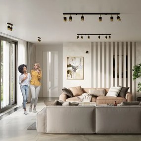 Spot NERO 6xGU10/40W/230V negru/auriu Sollux SL.1073