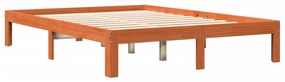 844167 vidaXL Cadru de pat, maro ceruit, 140x190 cm, lemn masiv de pin