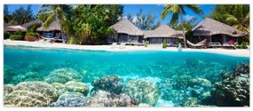 Tablou cu plaja pe insulă tropicală (120x50 cm)