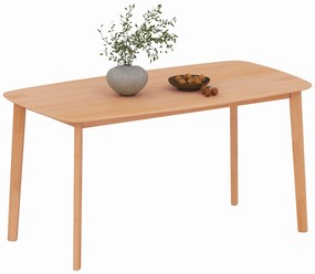 HOMCOM Masă de dining rectangulară pentru 6 persoane masă de bucătărie 150 cm din lemn masiv 150 x 80 x 76 cm lemn natural | Aosom Romania
