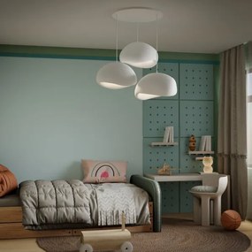 Brilagi - Lustră suspendată WABI SABI pe cablu, 3×E27 (max. 40W), 230V, Ø 60 cm, alb