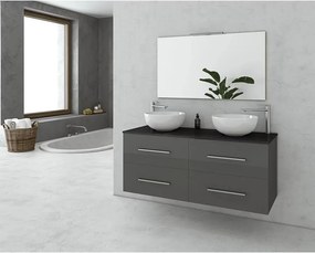 Set dulap baza suspendat antracit si blat finisaj grafit Drop Torino 120 cm