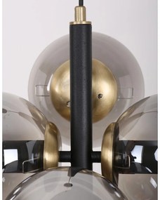 Lustră negru-gri cu abajur din sticlă ø 15 cm Forte – Squid Lighting