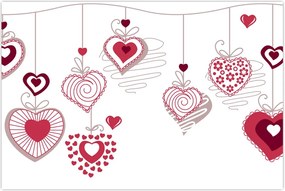 Tablou cu inimiore pictate (90x60 cm)