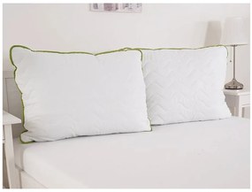 Plapuma matlasata pentru tot anul 140x200 cm cu perna BELLA ALOE VERA 70x90 cm, alba