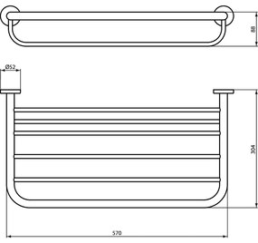 Suport prosop baie Ideal Standard IOM 57 cm crom lucios