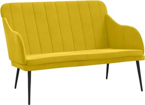 vidaXL Bancă, galben, 110x76x80 cm, catifea